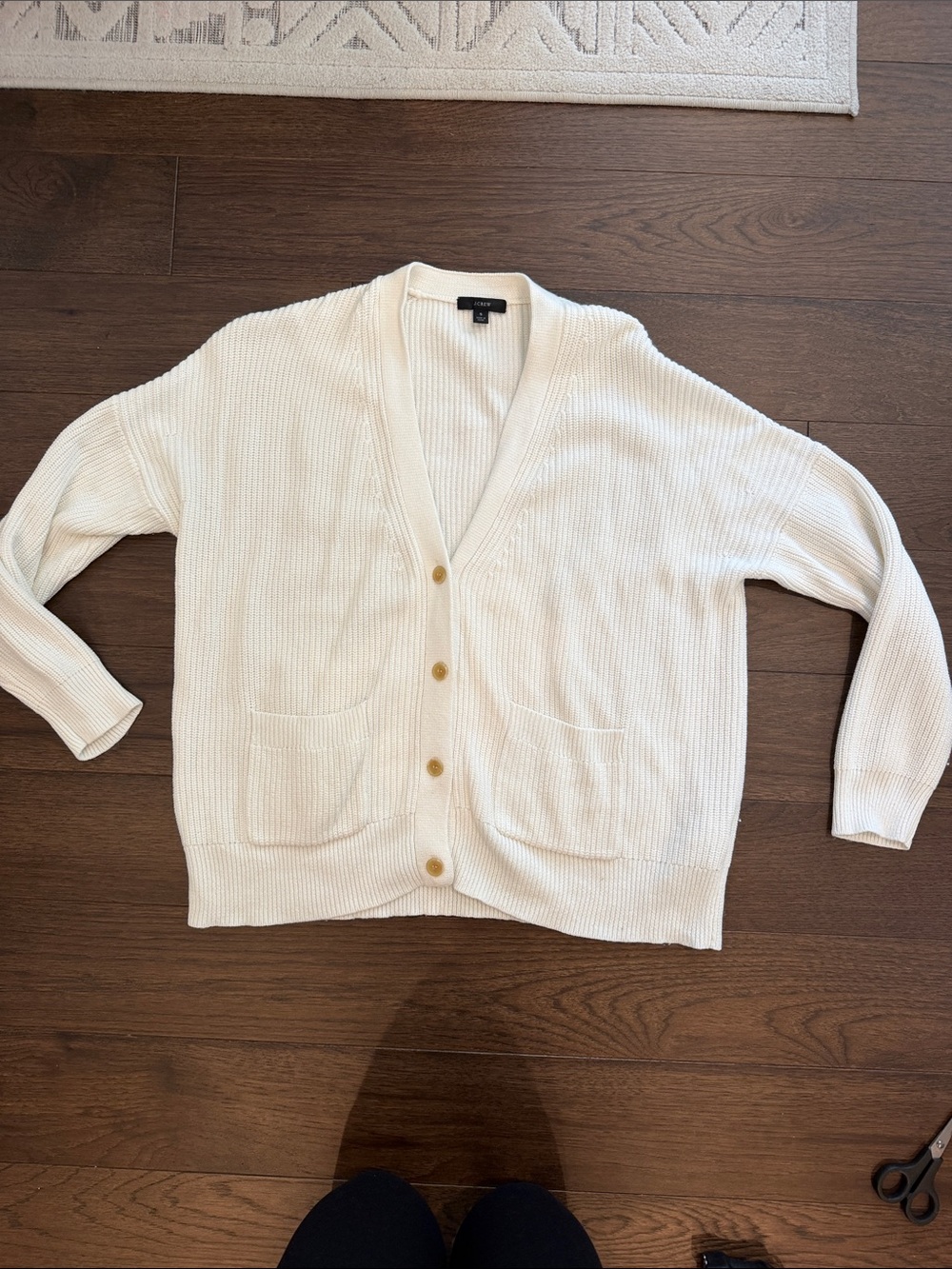 J. Crew Cream Knit Button Cardigan Size Small - C1-400